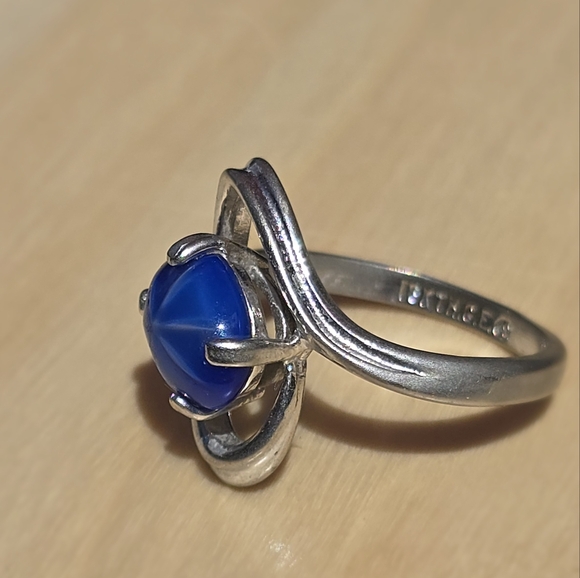 Blue Star Gek Stone Ring Set in White Gold Electroplated - Picture 5 of 5